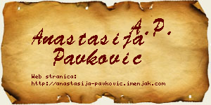 Anastasija Pavković vizit kartica